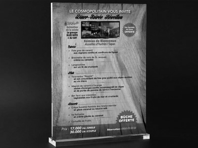 Menu pour Restaurant Sara